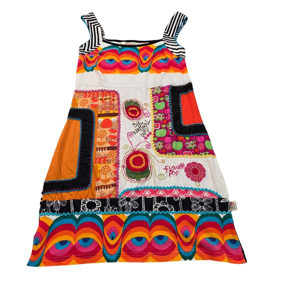 Savage Culture Womens Patchwork Boho Mini Dress Multi Color Mixed Media Small